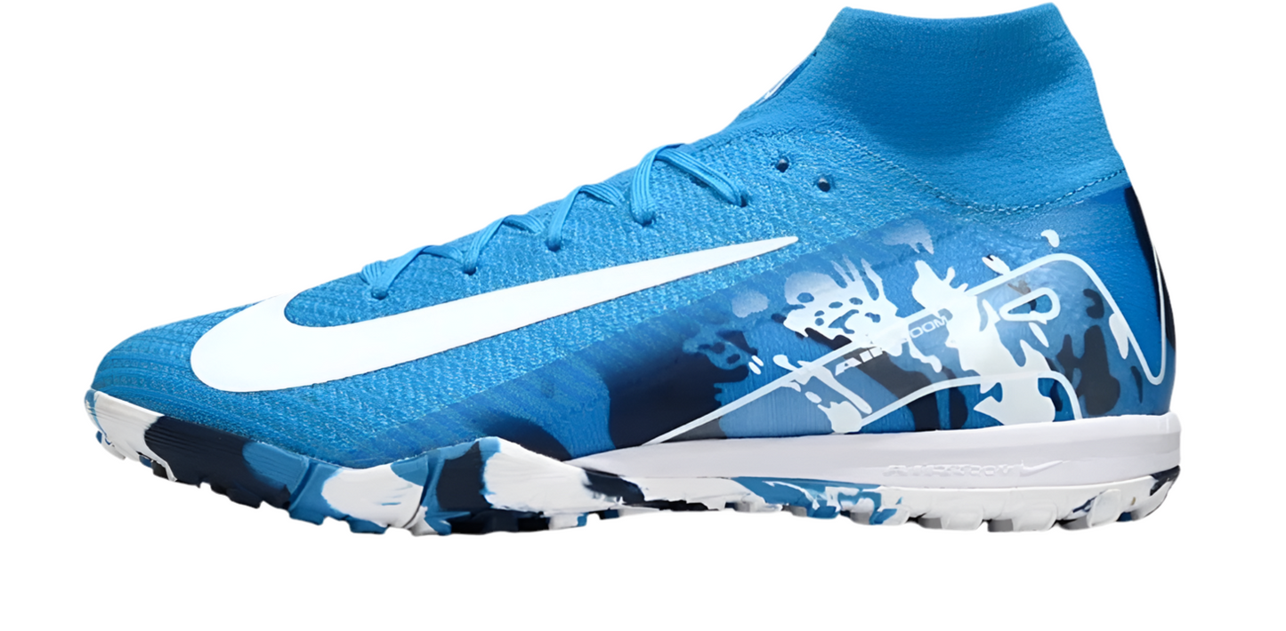 Nike Air Zoom Mercurial Superfly 10 Elite Turf Soccer Shoes - Blue/White
