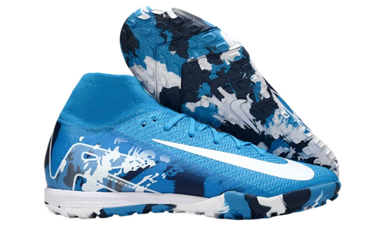 Nike Air Zoom Mercurial Superfly 10 Elite Turf Soccer Shoes - Blue/White