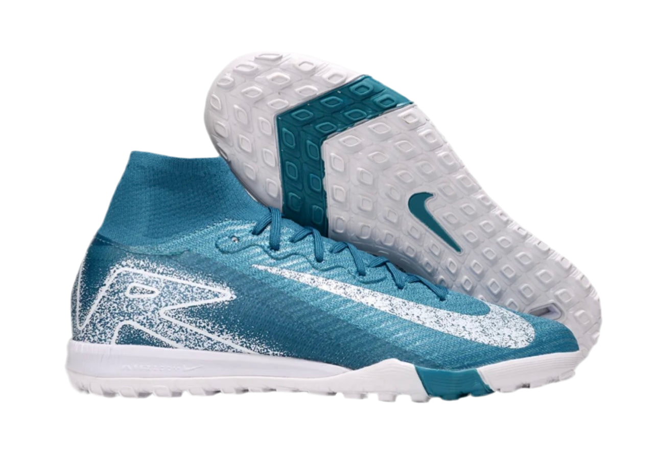 Nike Air Zoom Mercurial Superfly 10 Elite Turf Soccer Shoes - Blue/White